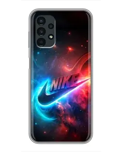 Чехол для Samsung Galaxy A13 (5G) с картинкой «Огненный логотип Nike»