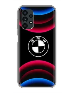 Чехол для Samsung Galaxy A13 (5G) с картинкой «Логотип BMW и неоновые дуги»