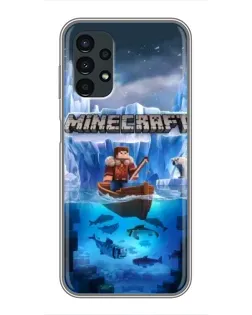 Чехол для Samsung Galaxy A13 (5G) с картинкой «Minecraft ледяной мир»