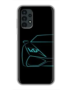 Чехол для Samsung Galaxy A13 (5G) с картинкой «Голубой силуэт Lamborghini» Чехол для Samsung Galaxy A13 (5G) с картинкой «Голубой силуэт Lamborghini»
