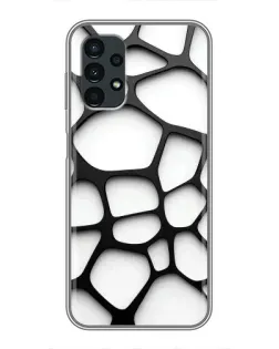 Чехол для Samsung Galaxy A13 (5G) с картинкой «Белая объемная сетка»