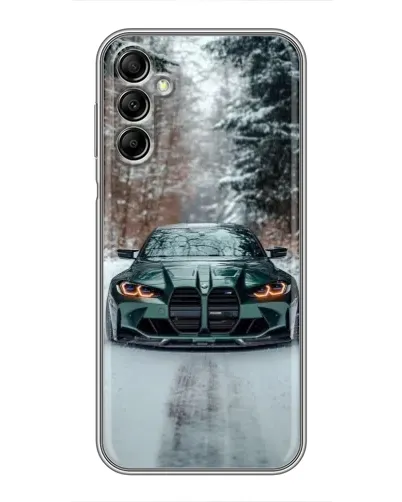 Чехол для Samsung Galaxy A14 5G с картинкой «BMW в зимнем лесу»