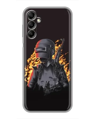 Чехол для Samsung Galaxy A14 5G с картинкой «PUBG — огненный силуэт» Чехол для Samsung Galaxy A14 5G с картинкой «PUBG — огненный силуэт»