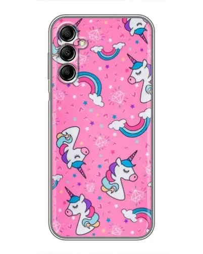 Чехол для Samsung Galaxy A14 5G с картинкой «Unicorn паттерн розовый»