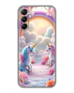 Чехол для Samsung Galaxy A14 5G с картинкой «Радуга и единороги» Чехол для Samsung Galaxy A14 5G с картинкой «Радуга и единороги»