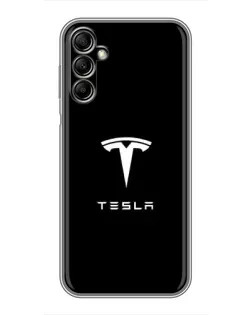 Чехол для Samsung Galaxy A14 5G с картинкой «Tesla White Logo» Чехол для Samsung Galaxy A14 5G с картинкой «Tesla White Logo»
