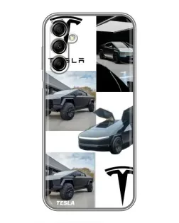 Чехол для Samsung Galaxy A14 5G с картинкой «Коллаж Cybertruck Tesla» Чехол для Samsung Galaxy A14 5G с картинкой «Коллаж Cybertruck Tesla»