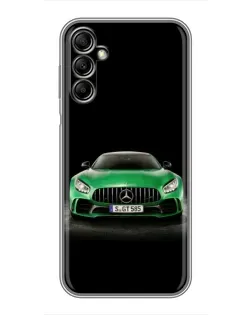 Чехол для Samsung Galaxy A14 5G с картинкой «Mercedes — неоновый лого»