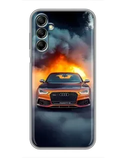 Чехол для Samsung Galaxy A14 5G с картинкой «Audi в огненном дыму» Чехол для Samsung Galaxy A14 5G с картинкой «Audi в огненном дыму»