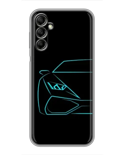 Чехол для Samsung Galaxy A14 5G с картинкой «Голубой силуэт Lamborghini»