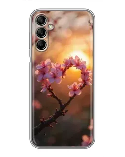 Чехол для Samsung Galaxy A14 5G с картинкой «Розовый цвет сердце на фоне заката» Чехол для Samsung Galaxy A14 5G с картинкой «Розовый цвет сердце на фоне заката»