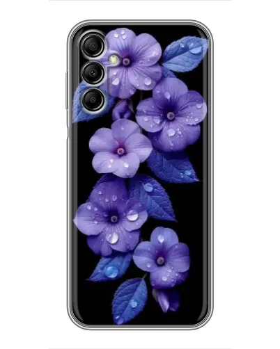 Чехол для Samsung Galaxy A14 5G с картинкой «Фиолетовые цветы с росою»