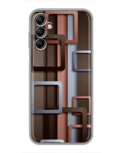Чехол для Samsung Galaxy A14 5G с картинкой «Коричневые объемные квадраты»