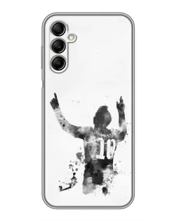 Чехол для Samsung Galaxy A14 5G с картинкой «Черно-белый силуэт Месси»