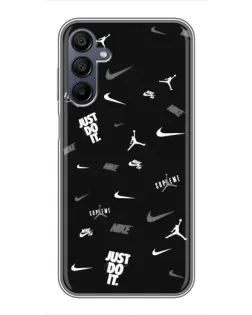 Чехол для Samsung Galaxy A15 (A155) с картинкой «Nike Black Pattern» Чехол для Samsung Galaxy A15 (A155) с картинкой «Nike Black Pattern»