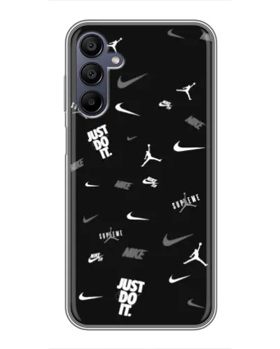 Чехол для Samsung Galaxy A15 (A155) с картинкой «Nike Black Pattern» Чехол для Samsung Galaxy A15 (A155) с картинкой «Nike Black Pattern»