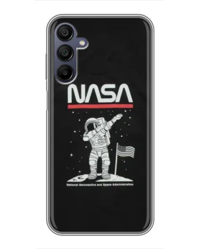 Чехол для Samsung Galaxy A15 (A155) с картинкой «NASA — шагаем по Луне»