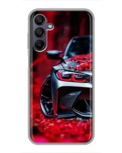 Чехол для Samsung Galaxy A15 (A155) с картинкой «Спортивная BMW и цветы» Чехол для Samsung Galaxy A15 (A155) с картинкой «Спортивная BMW и цветы»