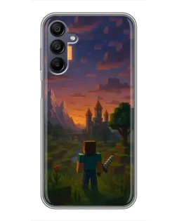 Чехол для Samsung Galaxy A15 (A155) с картинкой «Стив у башни» Чехол для Samsung Galaxy A15 (A155) с картинкой «Стив у башни»