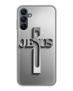 Чохол для Samsung Galaxy A15 (A155) з картинкою «Металевий хрест Jesus»