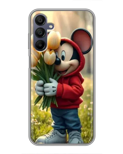 Чехол для Samsung Galaxy A15 (A155) с картинкой «Микки с тюльпанами» Чехол для Samsung Galaxy A15 (A155) с картинкой «Микки с тюльпанами»