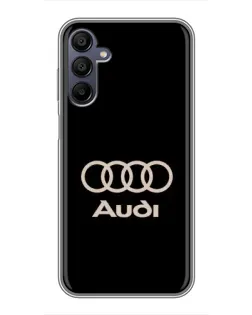 Чехол для Samsung Galaxy A15 (A155) с картинкой «Audi — золотой логотип»