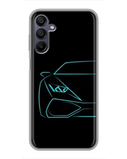 Чехол для Samsung Galaxy A15 (A155) с картинкой «Голубой силуэт Lamborghini» Чехол для Samsung Galaxy A15 (A155) с картинкой «Голубой силуэт Lamborghini»