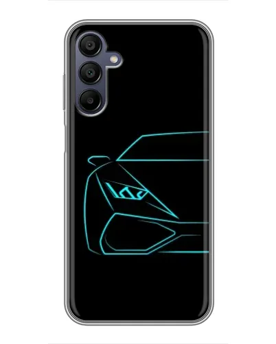 Чехол для Samsung Galaxy A15 (A155) с картинкой «Голубой силуэт Lamborghini»
