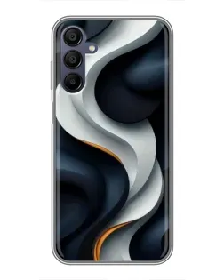 Чехол для Samsung Galaxy A15 (A155) с картинкой «Объемные черно-белые ленты»