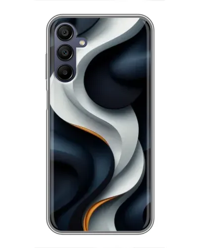 Чехол для Samsung Galaxy A15 (A155) с картинкой «Объемные черно-белые ленты» Чехол для Samsung Galaxy A15 (A155) с картинкой «Объемные черно-белые ленты»