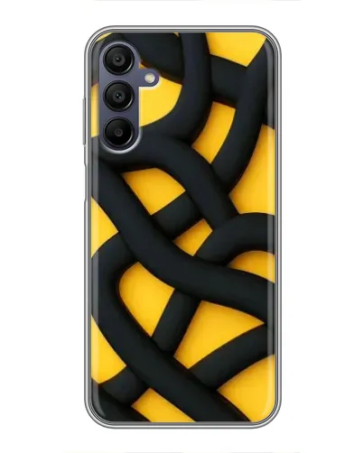 Чехол для Samsung Galaxy A15 (A155) с картинкой «Черное желтое переплетение» Чехол для Samsung Galaxy A15 (A155) с картинкой «Черное желтое переплетение»