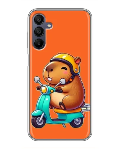 Чехол для Samsung Galaxy A15 (A155) с картинкой «Капибара на скутере»