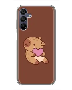 Чехол для Samsung Galaxy A15 (A155) с картинкой «Капибара с сердцем»