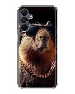 Чехол для Samsung Galaxy A15 (A155) с картинкой «Капибара золотая цепь»