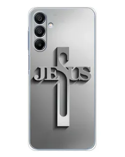 Чехол для Samsung Galaxy A16 5G с картинкой «Металлический крест Jesus»