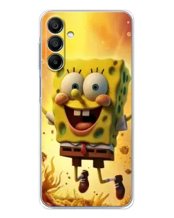 Чехол для Samsung Galaxy A16 5G с картинкой «Губка Боб прыгает»
