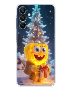 Чехол для Samsung Galaxy A16 5G с картинкой «Рождественский Спанч Боб»