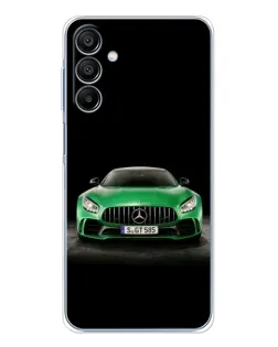 Чехол для Samsung Galaxy A16 5G с картинкой «Mercedes — неоновый лого»