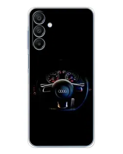 Чехол для Samsung Galaxy A16 5G с картинкой «Салон Audi — руль»