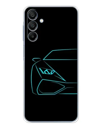 Чехол для Samsung Galaxy A16 5G с картинкой «Голубой силуэт Lamborghini»