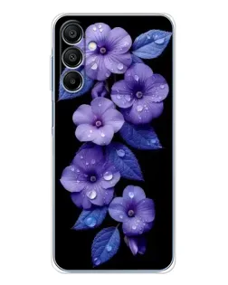 Чехол для Samsung Galaxy A16 5G с картинкой «Фиолетовые цветы с росою»