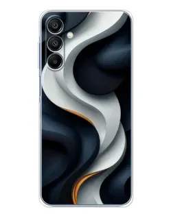 Чехол для Samsung Galaxy A16 5G с картинкой «Объемные черно-белые ленты»