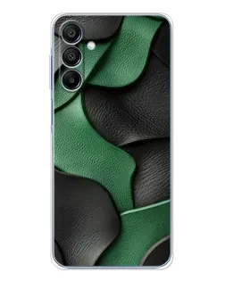 Чехол для Samsung Galaxy A16 5G с картинкой «Зеленые кожаные волны»