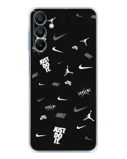 Чехол для Samsung Galaxy A16 с картинкой «Nike Black Pattern» Чехол для Samsung Galaxy A16 с картинкой «Nike Black Pattern»
