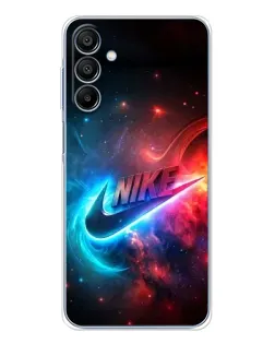 Чехол для Samsung Galaxy A16 с картинкой «Огненный логотип Nike»