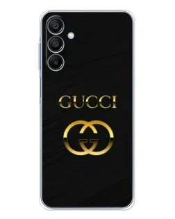 Чехол для Samsung Galaxy A16 с картинкой «Золотой логотип Gucci»