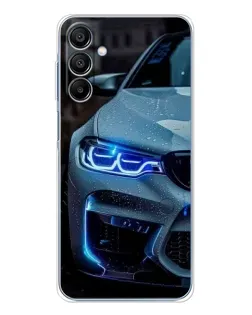 Чехол для Samsung Galaxy A16 с картинкой «Взгляд BMW с синими фарами» Чехол для Samsung Galaxy A16 с картинкой «Взгляд BMW с синими фарами»
