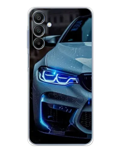 Чехол для Samsung Galaxy A16 с картинкой «Взгляд BMW с синими фарами»