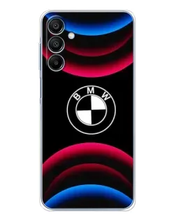 Чехол для Samsung Galaxy A16 с картинкой «Логотип BMW и неоновые дуги» Чехол для Samsung Galaxy A16 с картинкой «Логотип BMW и неоновые дуги»