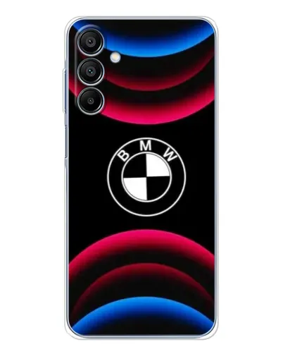 Чехол для Samsung Galaxy A16 с картинкой «Логотип BMW и неоновые дуги»